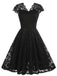 1950s Solid V-Neck Sleeveless Lace Dress