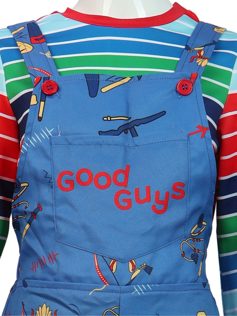 1940s Chucky Doll Striped Dungarees Cosplay Set