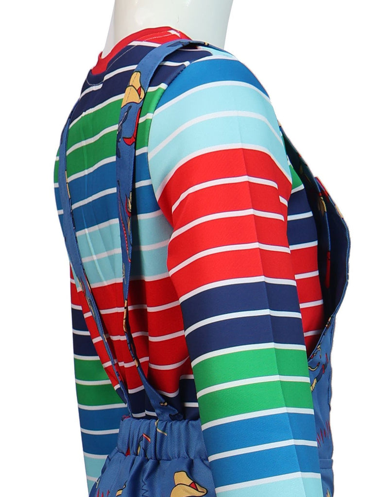 1940s Chucky Doll Striped Dungarees Cosplay Set
