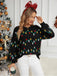 Black 1960s Christmas Lights Knit Sweater