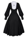 Black 1940s Nun-Style Cross Necklace Dress