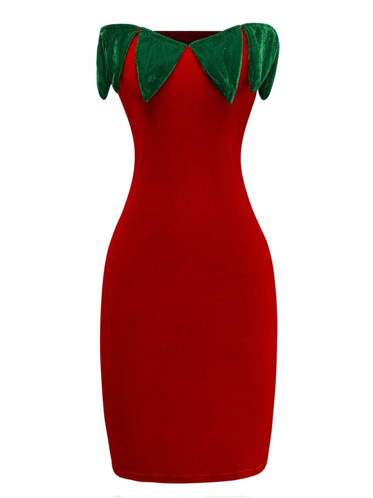 Red 1980s Strawberry Tube Mini Costume Dress