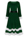 1940s Christmas Santa Faux Fur Trim Velvet Dress