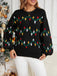Black 1960s Christmas Lights Knit Sweater
