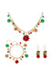 Christmas Flower Bell Necklace & Bracelet & Earring Set