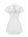 White 1940s Soild Lace Translucent Swimsuit