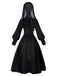 Black 1940s Nun-Style Cross Necklace Dress