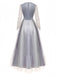 Grey 1930s Halloween Ghost Bride Mesh Dress