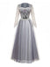 Grey 1930s Halloween Ghost Bride Mesh Dress