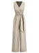 1940s V-Neck Striped Tie-Waist Sleeveless Jumpsuit