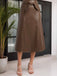 Brown 1980s Leather High-Waist Midi Skirt