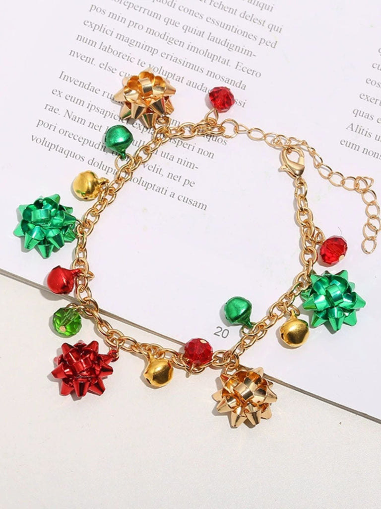 Christmas Flower Bell Necklace & Bracelet & Earring Set