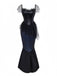 Black 1930s Sequined Mermaid Evening Dress