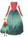 Green 1930s Grinch Martha Cosplay Polka Dot Strapless Dress