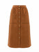 Brown 1960s Corduroy Button Front Pocket Midi Skirt