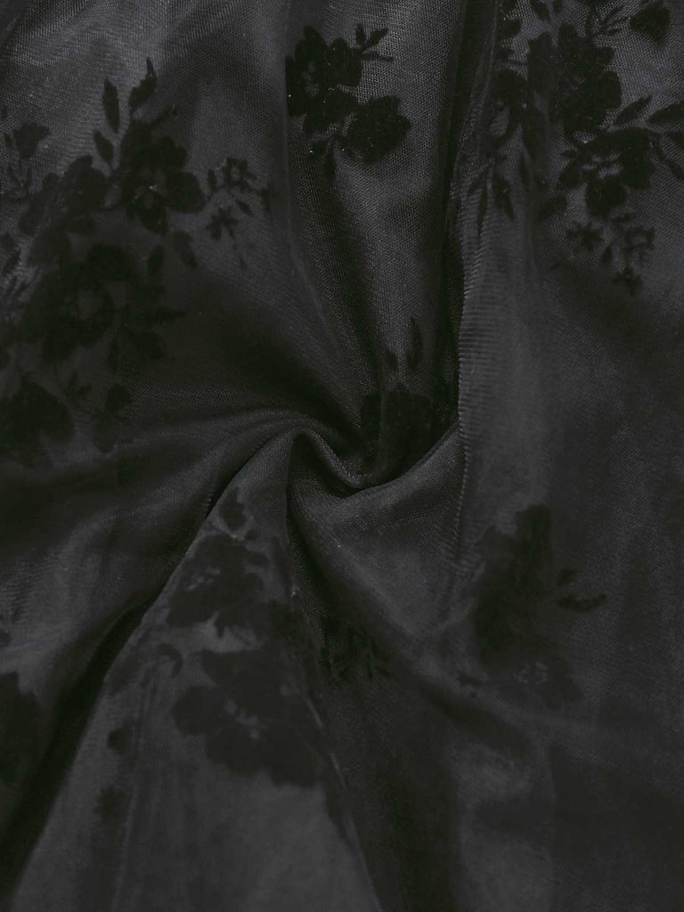 1970s Gothic Strapless Dark Bride Mesh Corset Dress