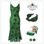 Green 1930s Floral Vintage Dress