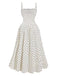 1950s Lace Paneled Polka Dot Dress