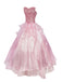 Pink 1970s Wicked Sequin Princess Layered Tulle Dress