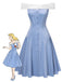 Blue 1950s Off-Shoulder Tulle Princess Dress