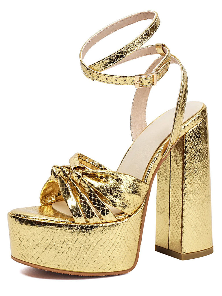 Metallic Disco Platform High Heel Shoes