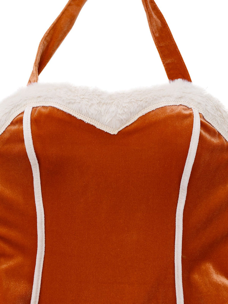 1980s Flannelette Pom Pom Gingerbread Man Dress