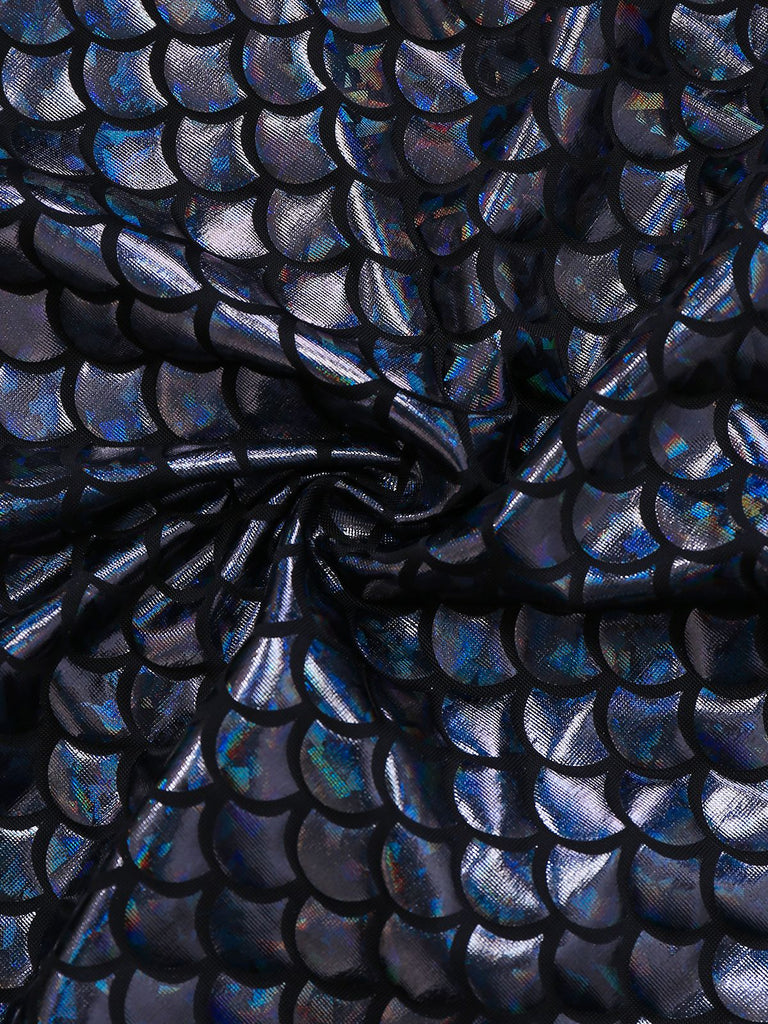 Black 1930s Sequined Mermaid Evening Dress