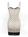 White 1960s Polka Dots Lace Patchwork Bodycon Dress