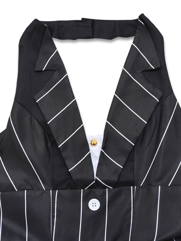 1960s Nightmare Before Christmas Bat Striped Dress