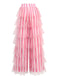 1970s Vertical Stripe Mesh Tiered Ruffle Pants