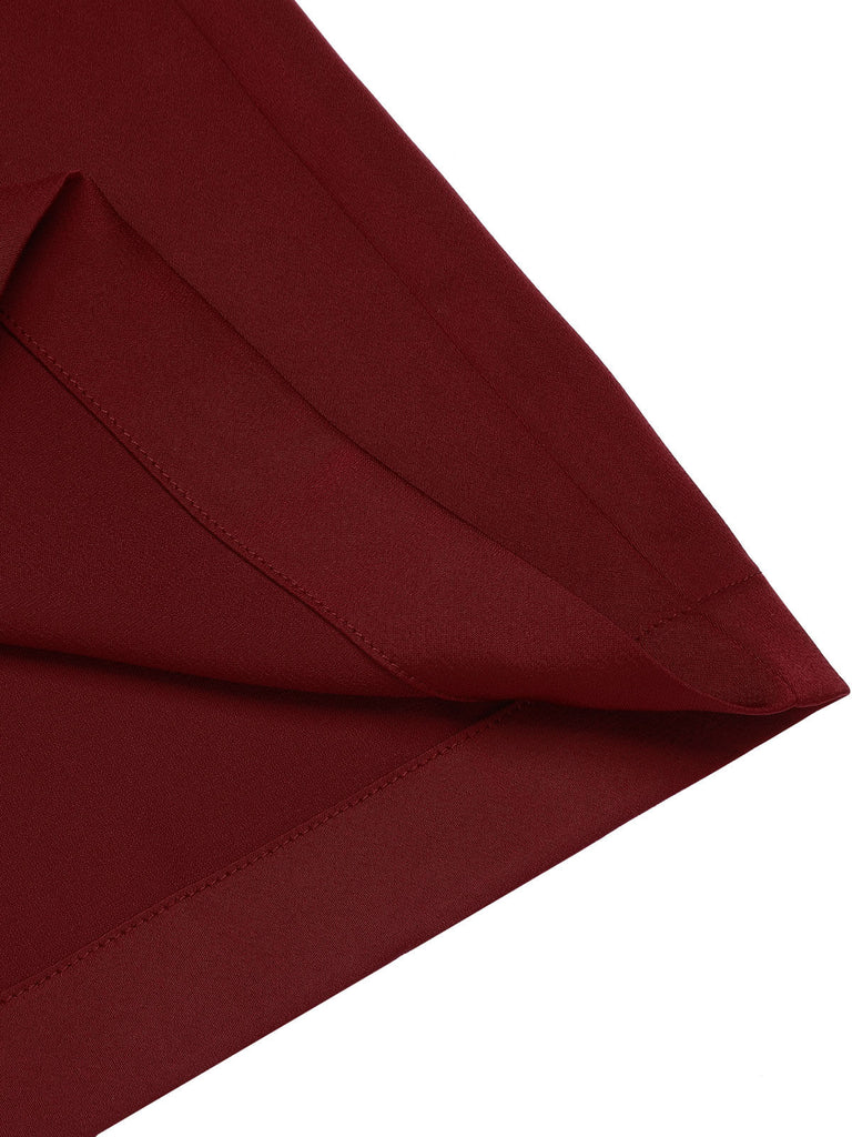 Red 1950s Burgundy Button Wide leg Pants