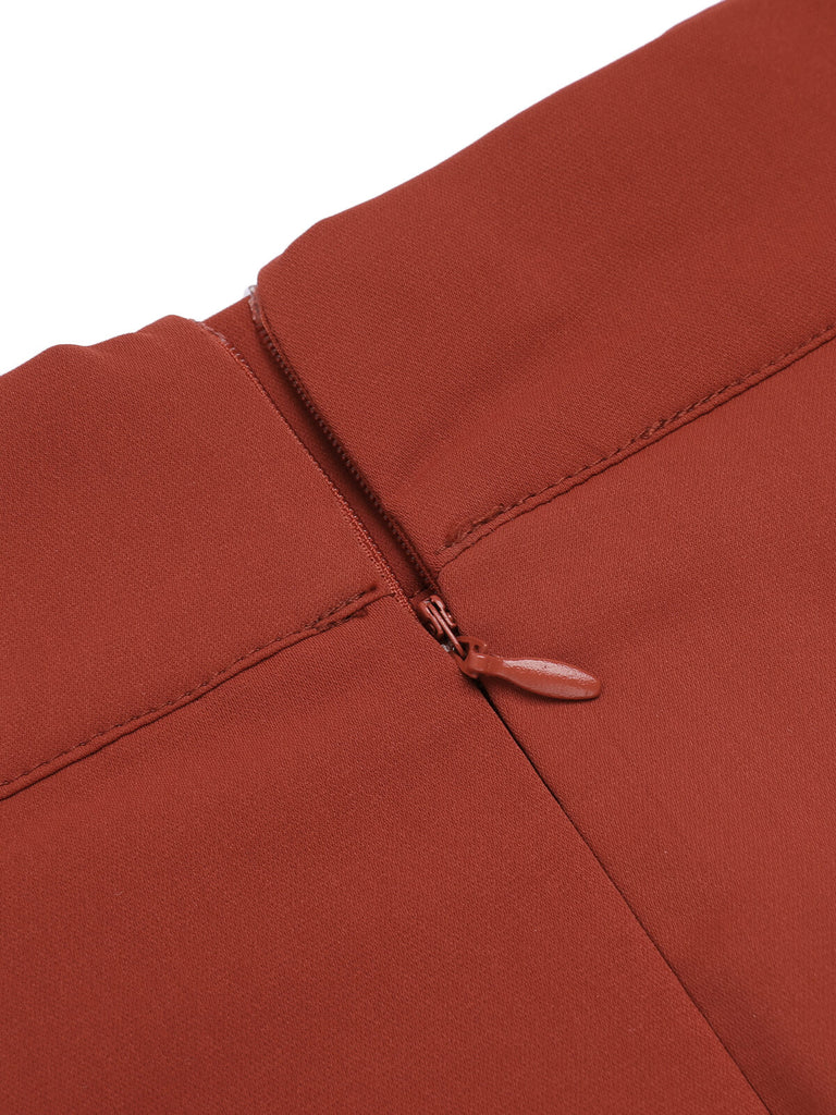 2PCS Green 1950s Striped Blouse & Pleated Skirt