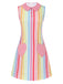 1960s Rainbow Stripe Heart Pocket Dress