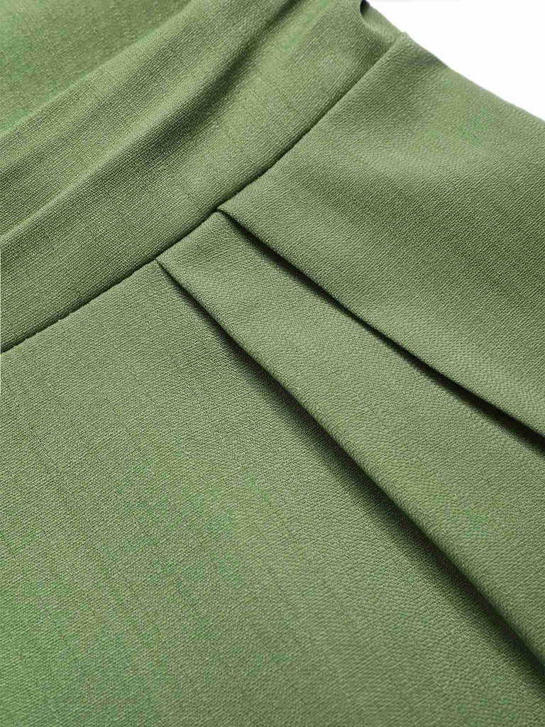 1940s Solid One-Shoulder Suspender Loose Wide-Leg Jumpsuit