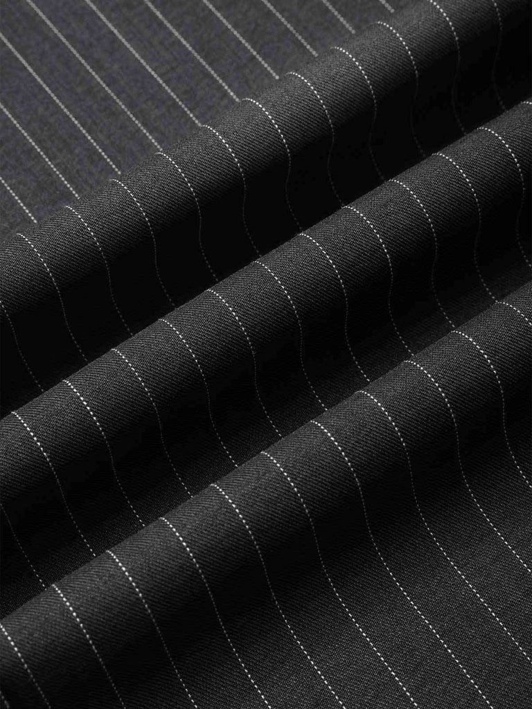 Dark Gray 1940s Pinstripes Wide-Leg Pants