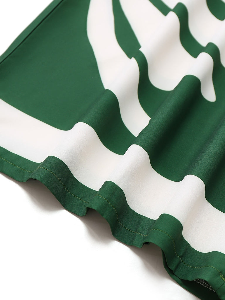 1930s Wide-Strap Hollow Twist Smocked Floral Jumpsuit