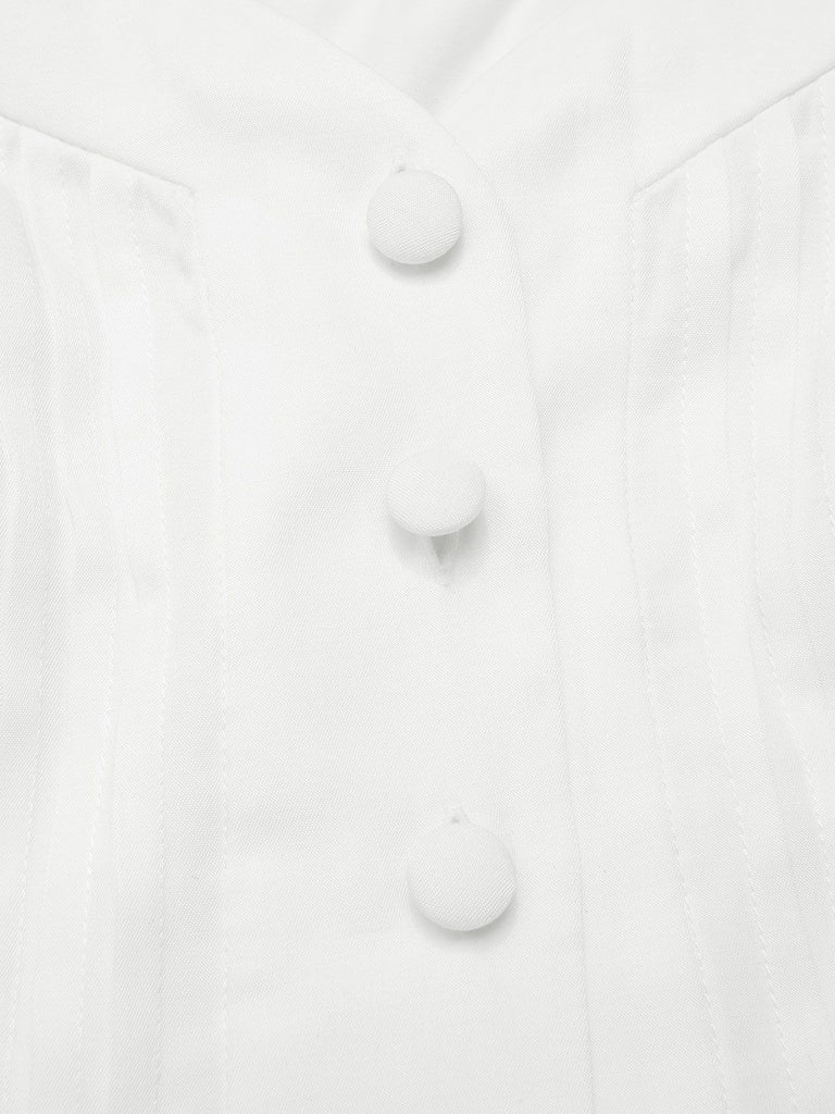 2PCS White 1950s Off-Shoulder Puff Top & Floral Skirt