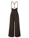 2PCS 1930s Cotton Solid Blouse & Suspender Pants