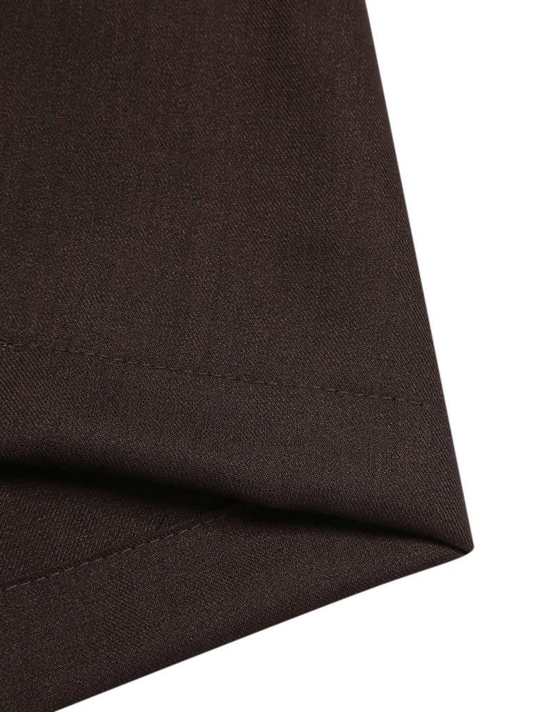 Dark Blue 1950s Button Suspender Pants