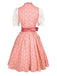 2PCS Pink 1950s Sweetheart Floral Embroidered Dress