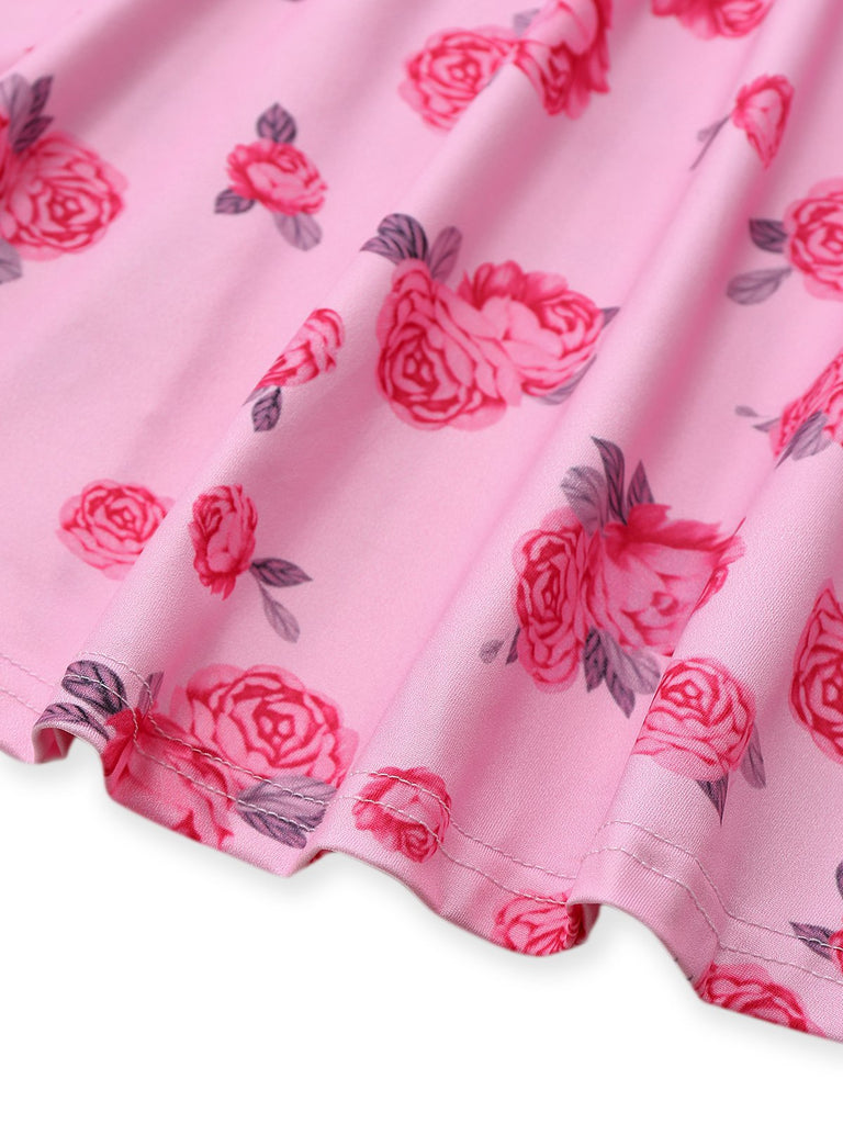 Pink 1930s Rose Cowl Neck Fishtail Dress