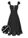 1940s Square Neck Polka Dot Ruffle Dress