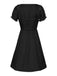 1940s Punk Gothic Puff Sleeve Ruffled Dress