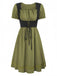 1940s Punk Gothic Puff Sleeve Ruffled Dress
