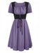 1940s Punk Gothic Puff Sleeve Ruffled Dress