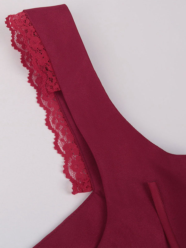 1940s Punk Gothic Puff Sleeve Ruffled Dress