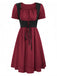 1940s Punk Gothic Puff Sleeve Ruffled Dress