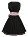 2PCS Black 1950s Oktoberfest Dress With Embroidered Apron