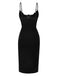 Black 1960s Bat Neckline Velvet Slit Dress