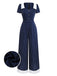 1930s Blue Striped Lapel Jumpsuit